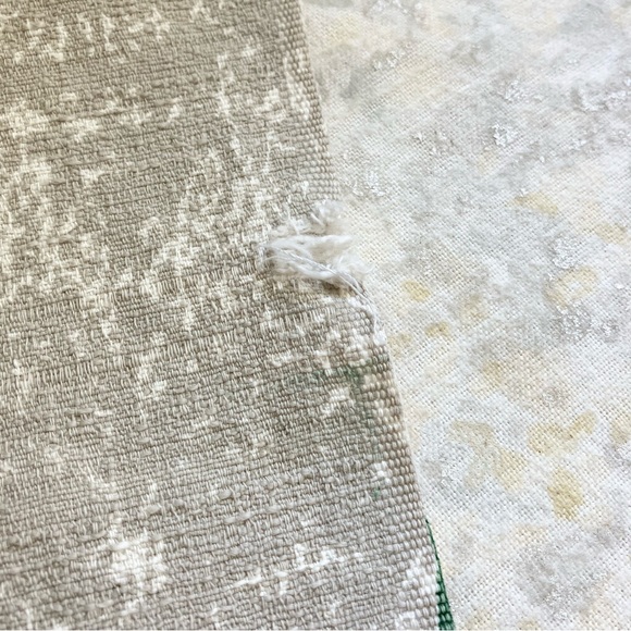 PLS READ Vintage Cloud Chasers Barkcloth Fabric Red Green Yellow Gray Bark Cloth - Picture 6 of 7